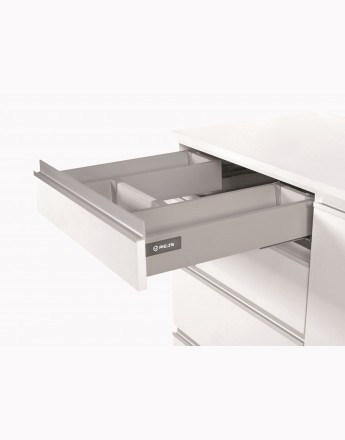 Under sink front drawer - push open-silver