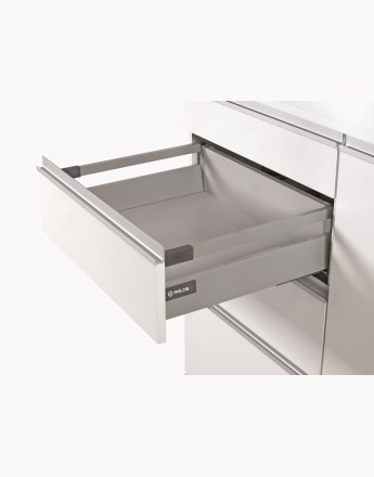 Comfort Box Front drawer - soft close - silver - rectangular