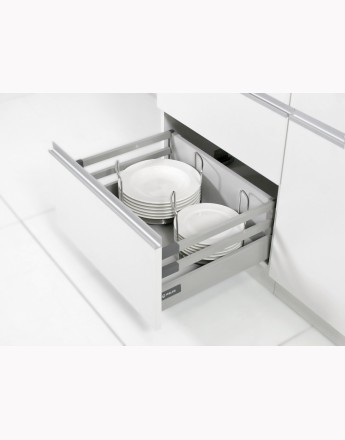 Comfort Box Front drawer - soft close - silver - rectangular