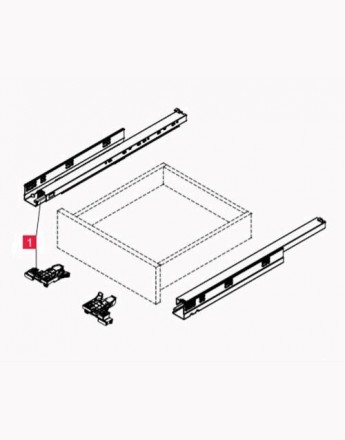 Undermount drawer runners soft close - 3D slide - up to 19mm board - up to 40kg