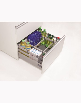 Comfort Box Front drawer - soft close - silver - rectangular