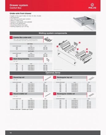 Under sink front drawer - push open-silver