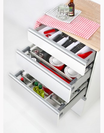 Comfort Box Front drawer - soft close - white - rectangular