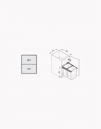 KITCHEN WASTE BIN 450MM - 40 LTR (JC606-2)