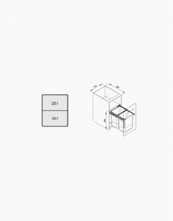 KITCHEN WASTE BIN 450MM - 40 LTR (JC606M-2)