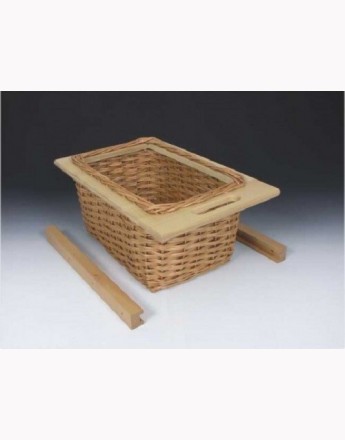 Wicker basket drawer with handle - hand made