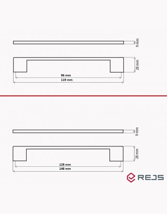 SLIM BAR D705 - kitchen, bedroom and office cabinet door handle