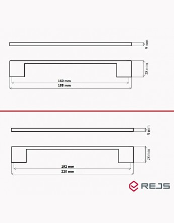 SLIM BAR D705 - kitchen, bedroom and office cabinet door handle