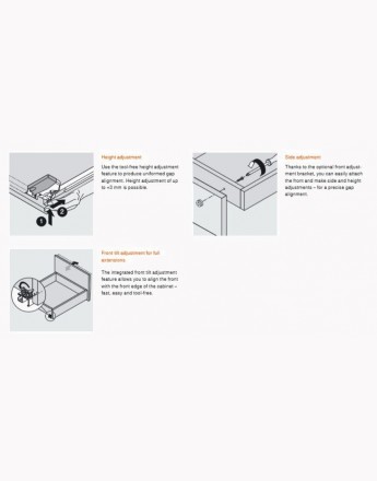 Full extension BLUM TANDEM drawer runners 560F - Sizes 250mm-600mm