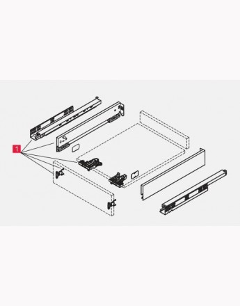 Slim box - graphite - high 89, 121, 185 - length 400, 450, 500, 550