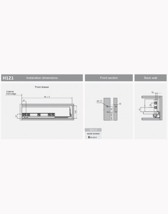 Slim box - graphite - high 89, 121, 185 - length 400, 450, 500, 550