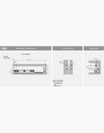 Slim box - graphite - high 89, 121, 185 - length 400, 450, 500, 550