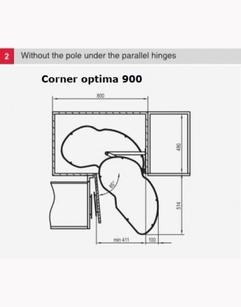 Corner Optima MAXIMA SILVA - Pull out 900 mm and 1000 mm unit kidney corner basket - SOFT CLOSE