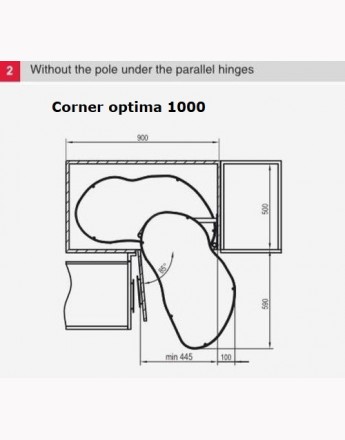 Corner Optima MAXIMA SILVA - Pull out 900 mm and 1000 mm unit kidney corner basket - SOFT CLOSE