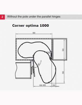 Corner Optima - pull out 900 mm and 1000 mm unit kidney corner basket - SOFT CLOSE