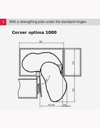 Corner Optima MAXIMA SILVA - Pull out 900 mm and 1000 mm unit kidney corner basket