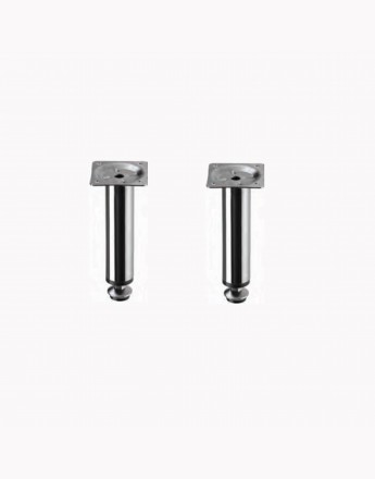 Adjustable plinth leg for kitchen cabinet furniture sofa - chrome - 100mm, 150mm