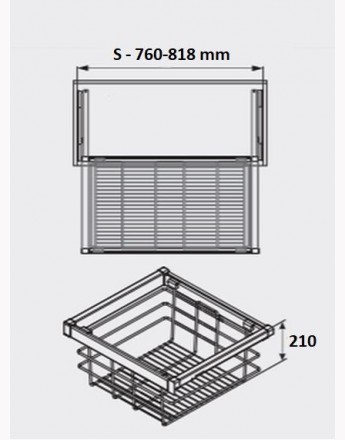 Wire baskets Elite - wardrobe - practical - 600mm, 800 mm, 900mm