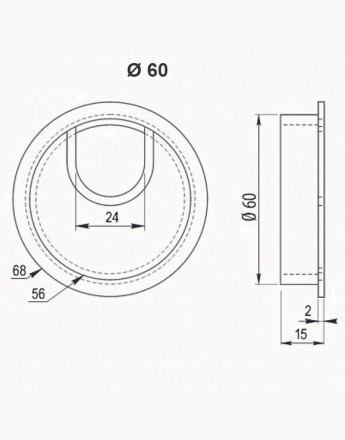 Metal desk cable grommet - Ø 60 mm, Ø 80 mm