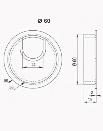 Metal desk cable grommet - Ø 60 mm, Ø 80 mm