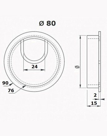 Metal desk cable grommet - Ø 60 mm, Ø 80 mm