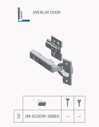 Hydraulic hinge GTV - Soft Close - SOLID PLUS - 35mm - Adjustable plate