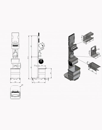 Multi functional sanitisation solution – stand for sanitary accessories