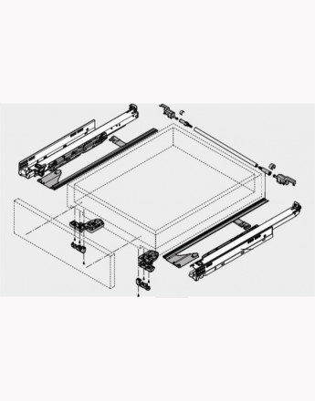 Full extension BLUM MOVENTO drawer runners 760H - Sizes 250mm-600mm - up to 40 kg