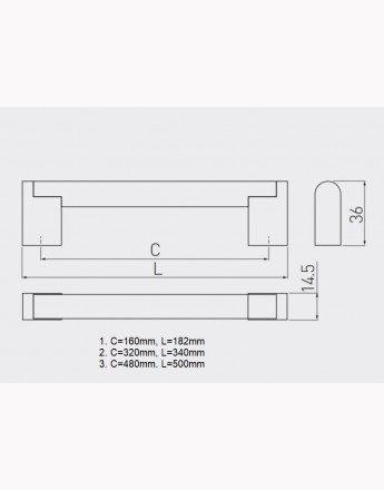 BOSS BAR 336 - kitchen, bedroom and office cabinet door handle