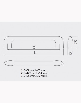 MILANO - kitchen, bedroom and office cabinet door handle