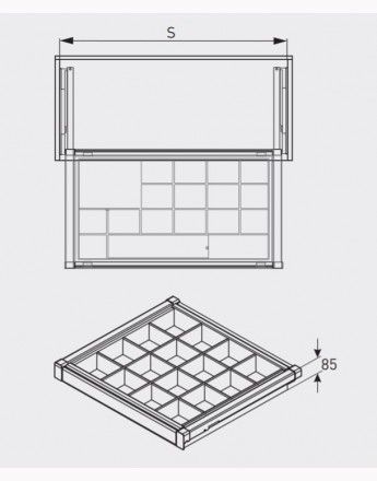 Jewellery organiser Elite - practical - 600 mm, 700 mm, 800 mm, 900 mm