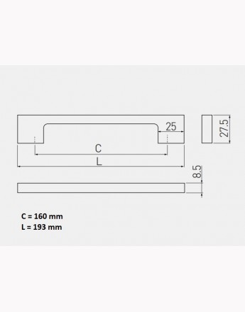 SLIM BAR 819 - kitchen, bedroom and office cabinet door handle