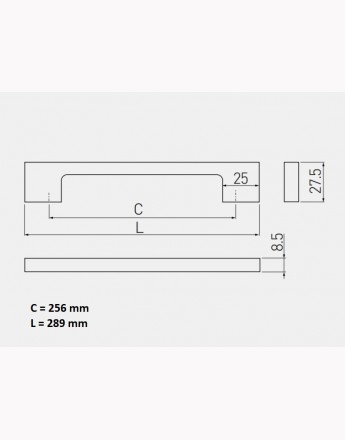 SLIM BAR 819 - kitchen, bedroom and office cabinet door handle