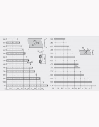 Heavy Duty Ball Bearing Drawer Runners, Under Stairs Drawer Slides 300-1100mm