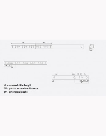 5 pairs metal ball bearing drawer runner, draw depth for 17mm