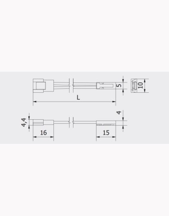 XC11 connectors for 8mm led strips with 2m cable and male mini amp SLIM