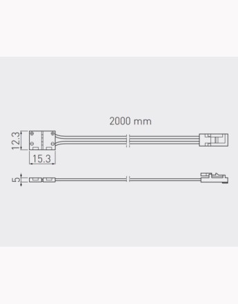 Connector XC11 with 2 m cord and mini AMP, for LED strips