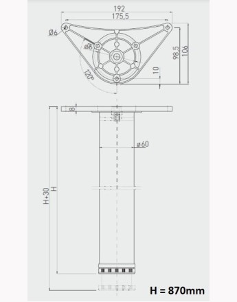 Adjustable table leg - 870