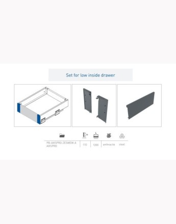 AXIS PRO INNER drawer system - anthracite - high 84, 167, 199 - length 450, 500