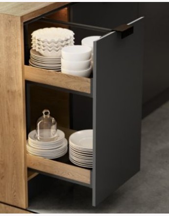 Cargo Mini Base - MAXIMA PURO - kitchen, storage solution - black with wooden