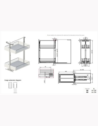 Cargo Mini Base - MAXIMA PURO - kitchen, storage solution - white with colorless glass