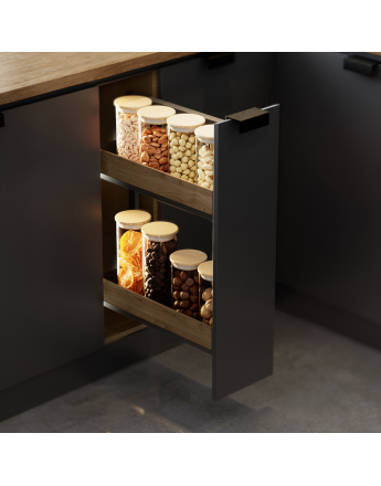 Cargo Mini - MAXIMA Puro - kitchen, storage solution - black with wooden