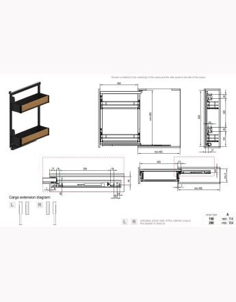 Cargo Mini - MAXIMA Puro - kitchen, storage solution - black with wooden