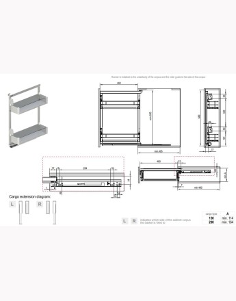 Cargo Mini - MAXIMA Puro - kitchen, storage solution - white with colorless glass