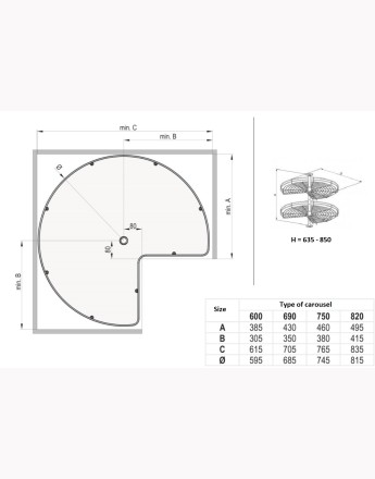 Three Quarter Carousel - Kitchen Storage System