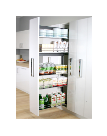 MAXIMA SILVA - kitchen pull out larder - solid graphite bottom