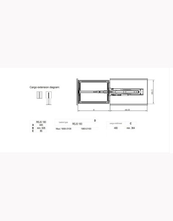 MAXIMA SILVA - kitchen pull out larder - solid graphite bottom