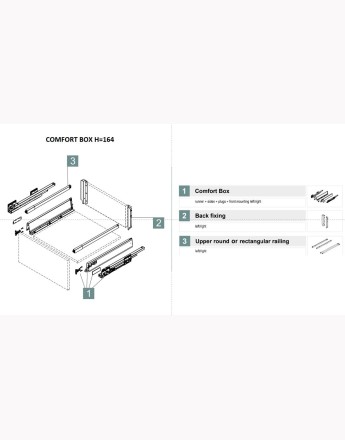 Comfort Box Front drawer - soft close - white - round