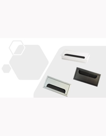 Metal desk cable grommet - rectangular 