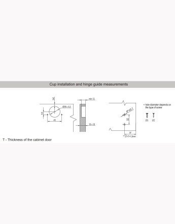 Expert Standard soft close hinges 110 ' with guide